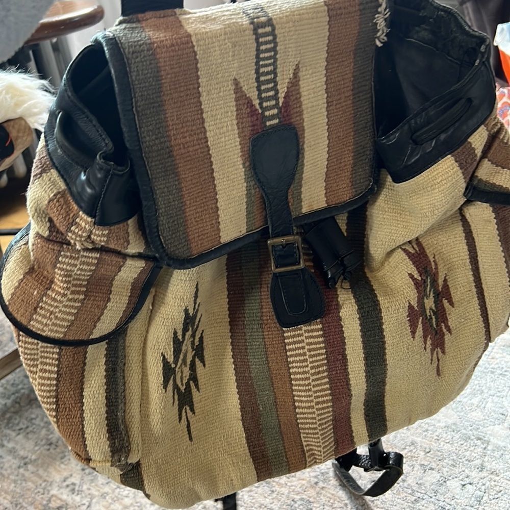 Aztec print woven backpack as is - Picture 4 of 5